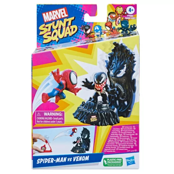 Marvel: Stunt Squad Set de figurine de acțiune lansabile - Spider-Man și Venom