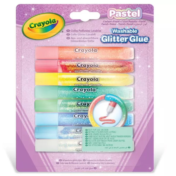 Crayola: Pasztell csillámos ragasztó - 8 db