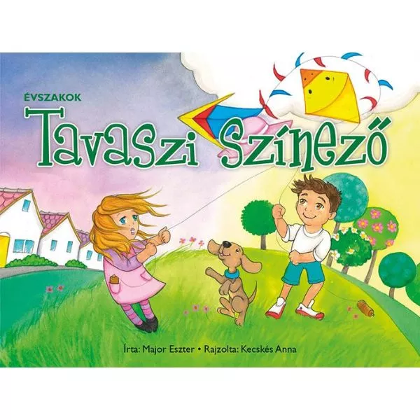 Anotimpuri: Colorare de primăvară - carte de colorat cu versuri în lb. maghiară pentru copii