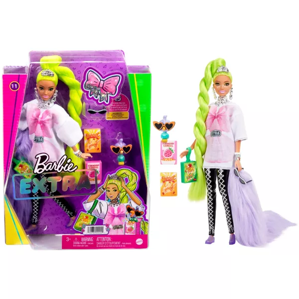 Barbie Fashionistas: Extravagáns zöld hajú baba papagájjal