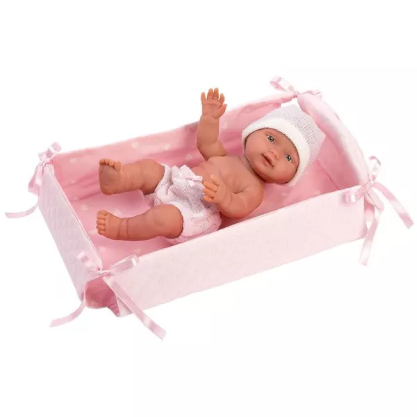 Llorens: Bebita kislány baba kisággyal - 26 cm