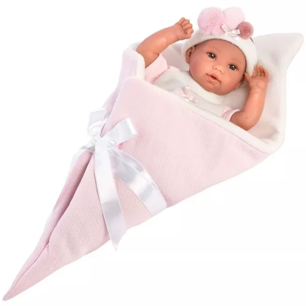 Llorens: Újszülött sírós lány fagyi baba tölcsér alakú pólyában - 36 cm