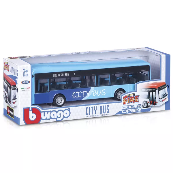 Bburago: City busz - 19 cm, többféle