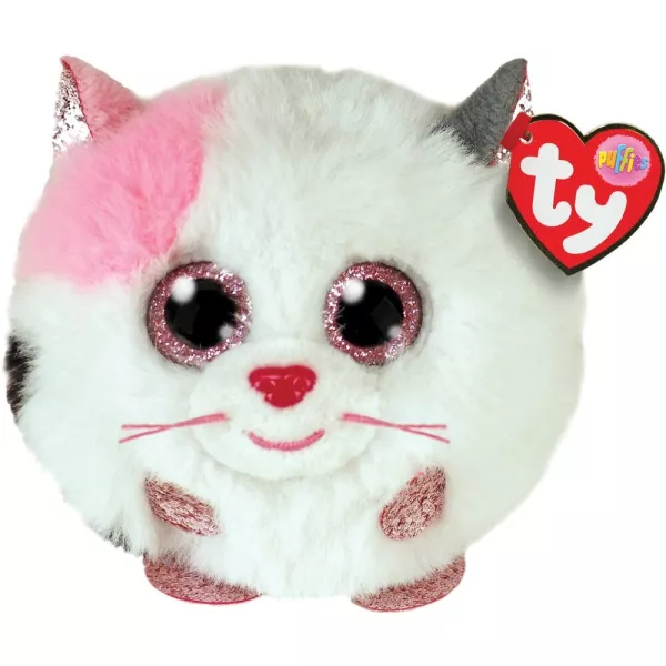 Beanie Balls: Muffin a fehér macska plüssfigura - 8 cm