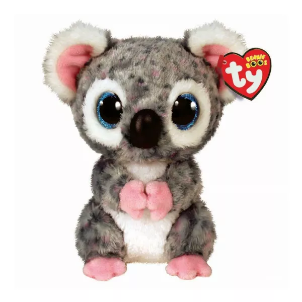 Beanie Boos: Karli, figurină ursuleț coala gri de pluș - 15 cm