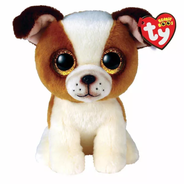 Beanie Boos: Hugo, figurină câine de pluș maro-alb - 15 cm