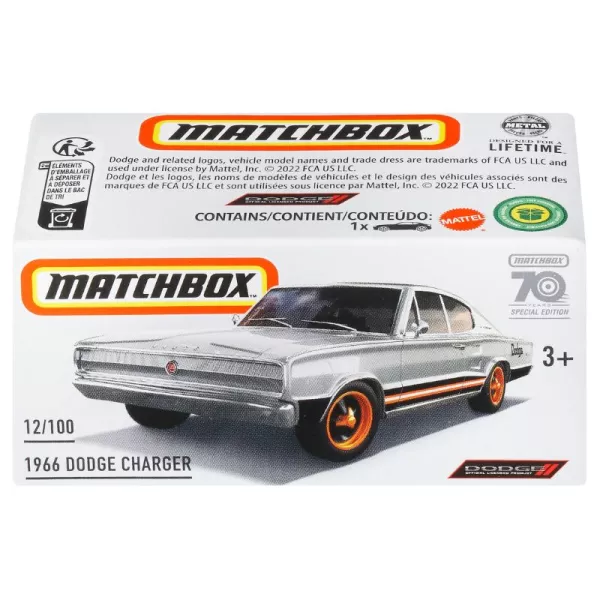 Matchbox: Mașinuță 1966 Dodge Charger în cutie carton