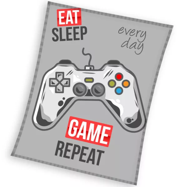 Eat! Sleep! Game! Repeat! Pătură polar - 150 x 200 cm