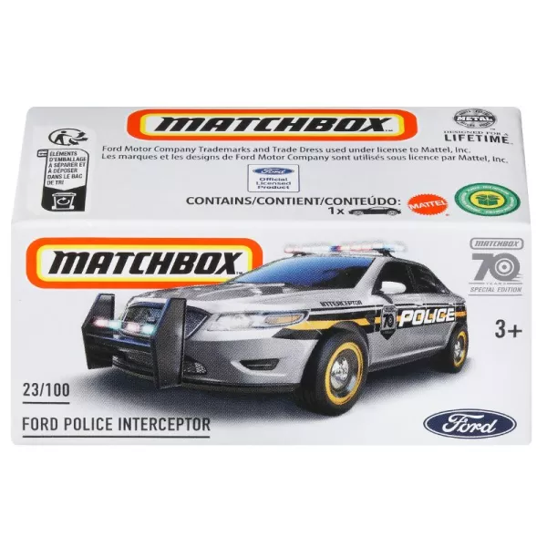 Matchbox: Mașinuță Ford Police Interceptor în cutie carton