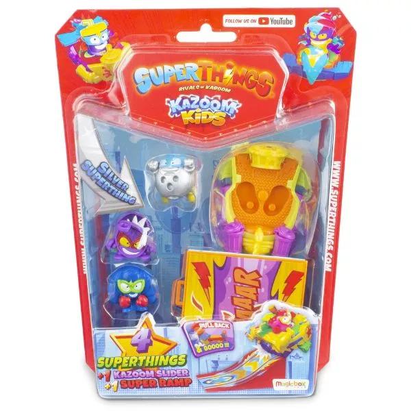 SuperThings: Kazoom Kids, 4 figurine cu rampă - Strike Troop