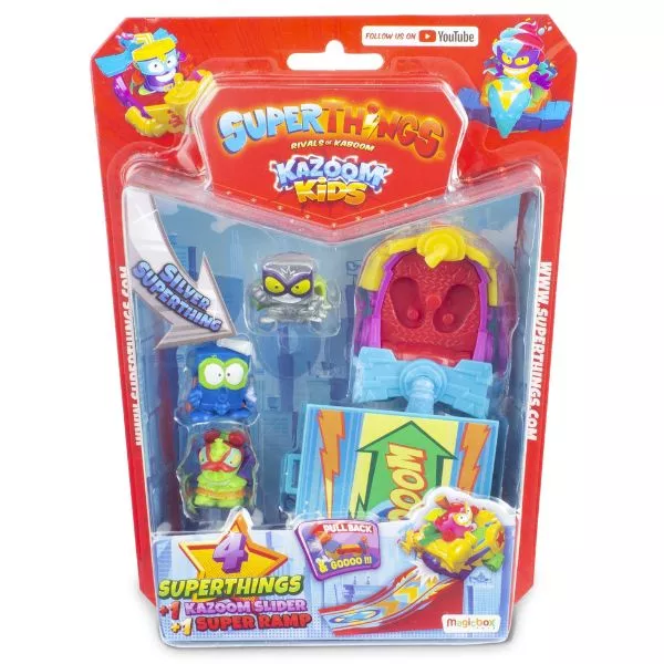 SuperThings: Kazoom Kids, 4 figurine cu rampă - Fearsome Fighters
