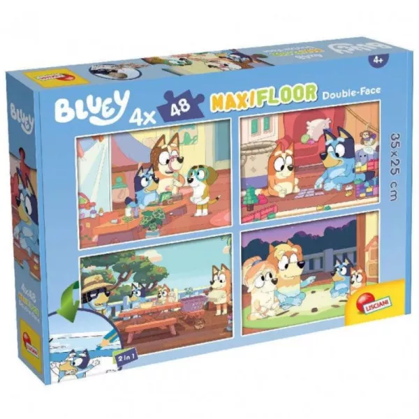 Bluey: Családi pillanatok 2 az 1-ben maxi puzzle - 4 x 48 darabos