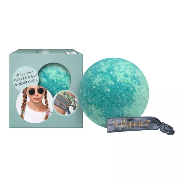 Bombă de baie colorată cu elastic de păr surpriză - culoare verde de mentă
