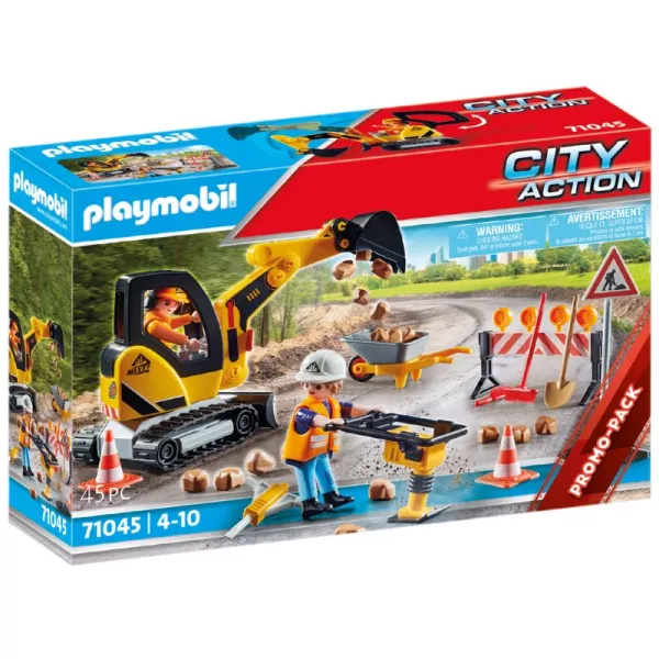 Playmobil: Construcție de drumuri cu escavator 71045