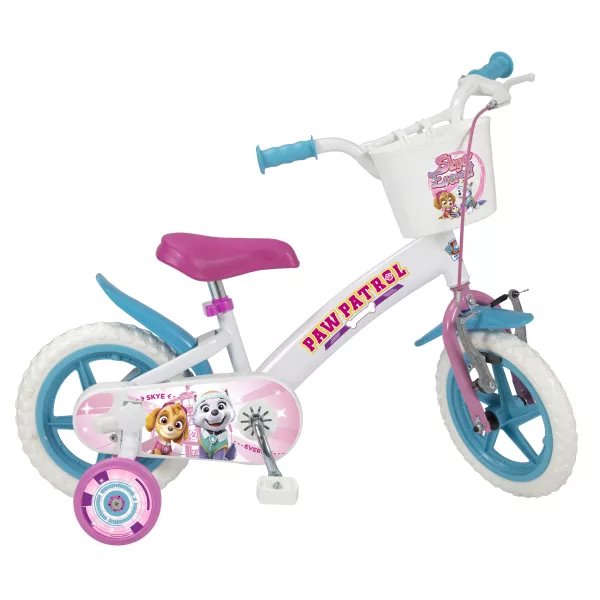 Toimsa: Mancs őrjárat gyermekkerékpár - 12-es méret, fehér-rózsaszín