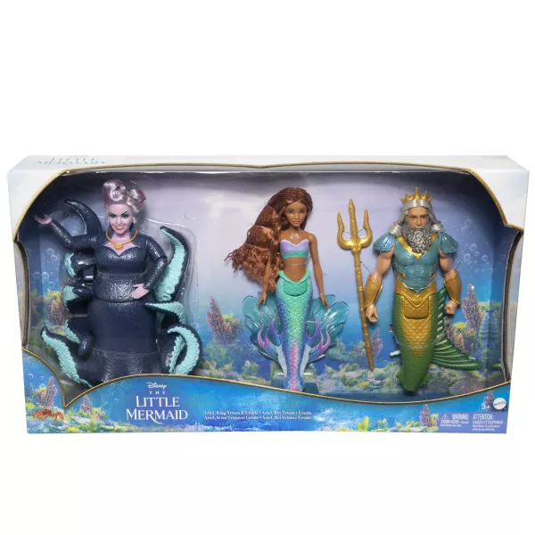 Mica Sirenă: Ariel, Triton și Ursula - set cu 3 piese