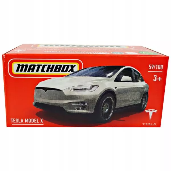 Matchbox: Mașinuță Tesla Model X - alb