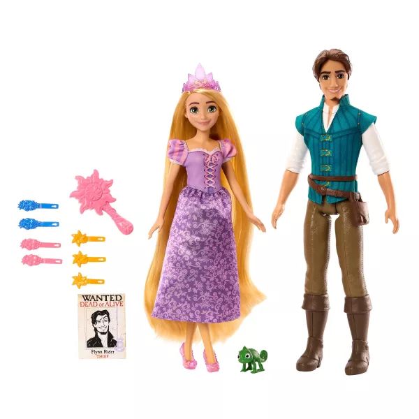 Prințesele Disney: Păpușă Rapunzel și Flynn