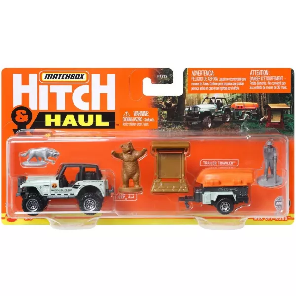 Matchbox: Hitch and Haul - MBX Off Road set de mașinuțe, jeep 4x4