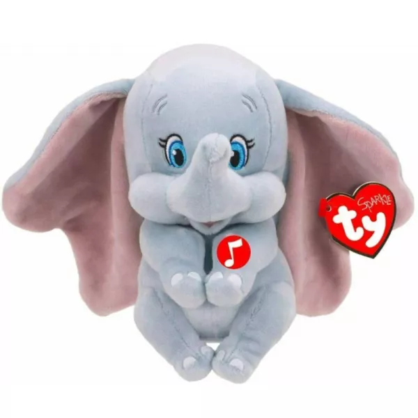 TY Beanie Babies: Dumbo din pluș cu sunet - 24 cm