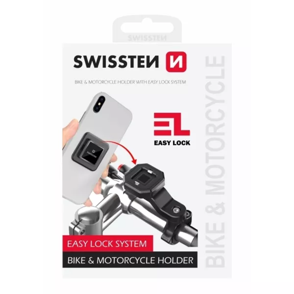 Swissten: Easy Lock gyorscsatlakozós kerékpáros telefontartó - 4-6,8