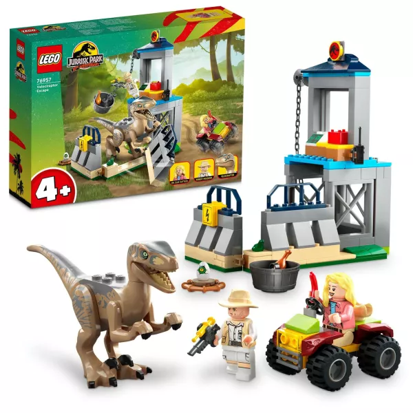 LEGO® Jurassic Park: Evadarea unui Velociraptor 76957