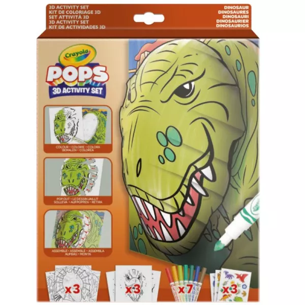 Crayola POPs 3D cărți de colorat - dinozauri
