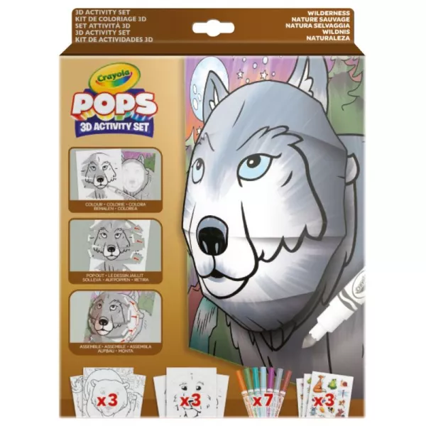 Crayola POP 3D livres de coloriage - monde sauvage