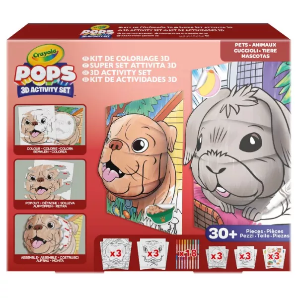 Crayola POPs set 3D di libri da colorare - piccoli animali