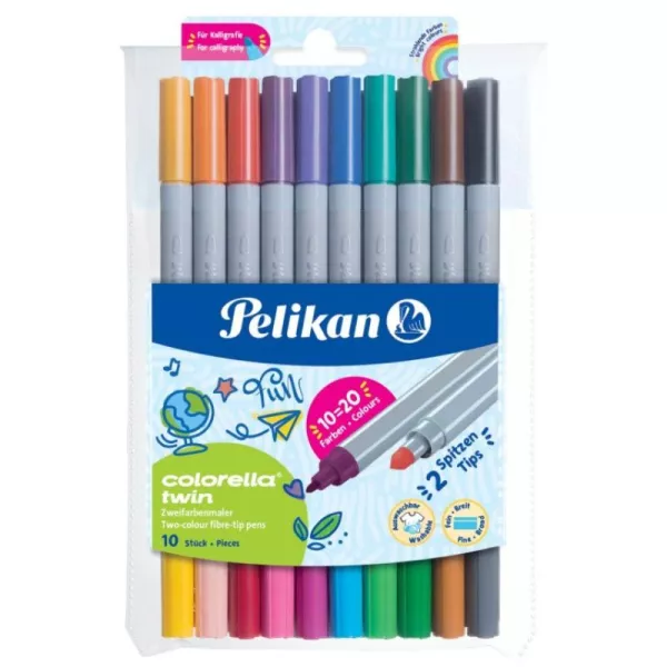 Pelikan: Colorella Twin set de markere cu 2 capete- 10 buc