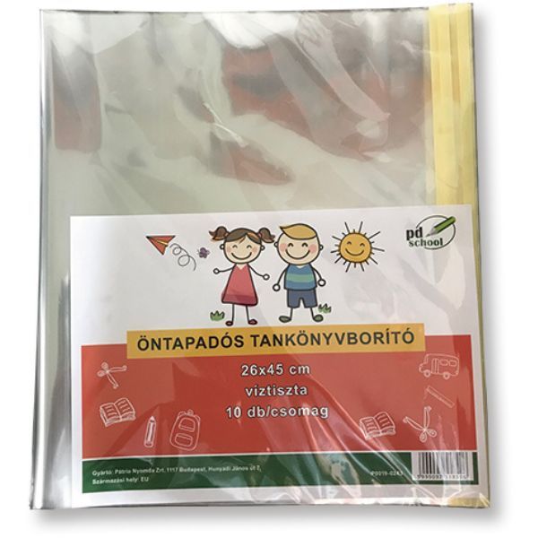 Öntapadós víztiszta tankönyvborító - 25 x 45 cm, 10 db akciós termékkép 1