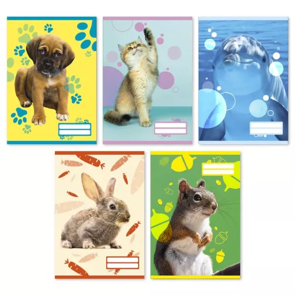 Colores Cute Animals vonalas füzet, A5, 21-32 - többféle