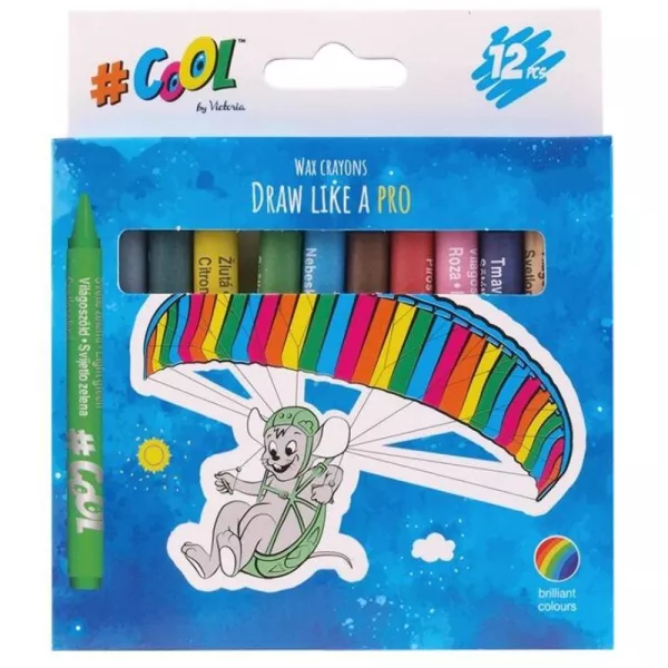 COOL by Victoria: Zestaw kolorowych kredek - 12 sztuk