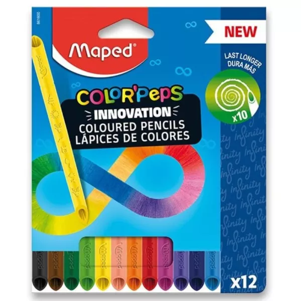 Maped: Color Peps Infinity set de creioane colorate triunghiulare - 12 buc