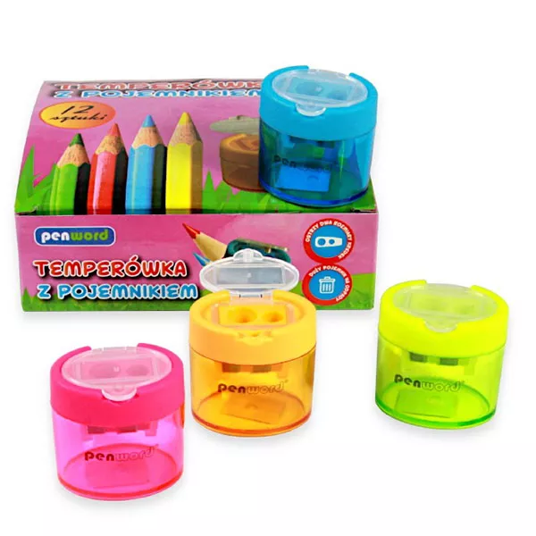Taille-crayon coloré avec réservoir - divers