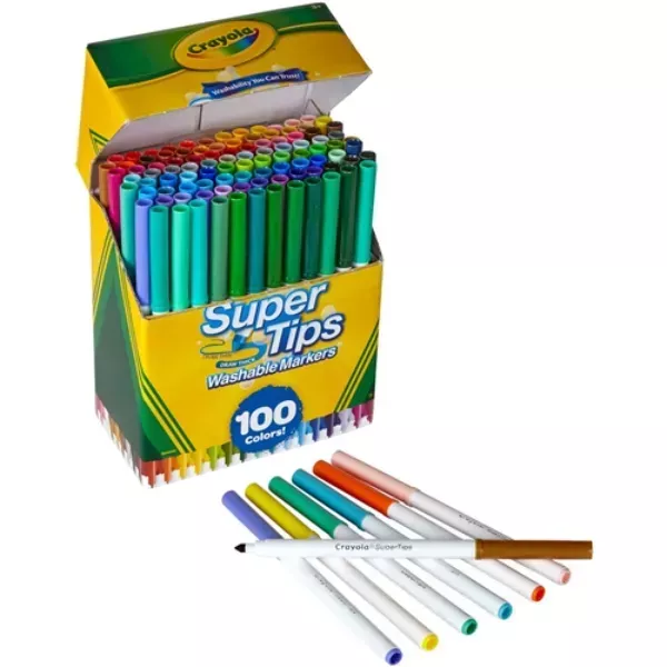 Crayola: Комплект SuperTips миещи се маркери - 100 бр.