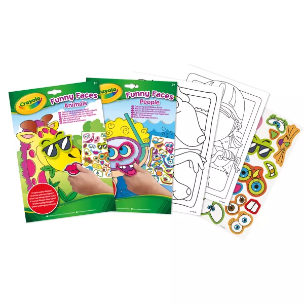 Crayola: Funny Faces színező és matricázó füzet - többféle