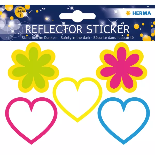 Pegatinas reflectantes, 5 uds - Flores y corazones