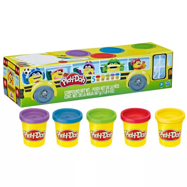 Play-Doh: Începe școala - set de plastilină - 5 buc