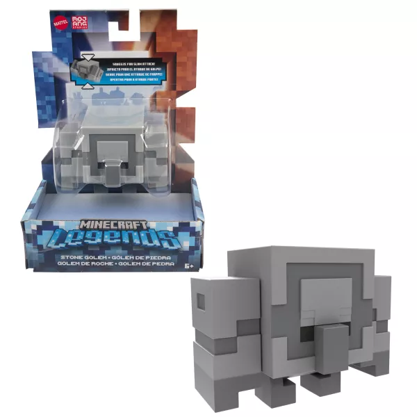 Minecraft Legends: Mozgatható figura, 8 cm - Kőgólem