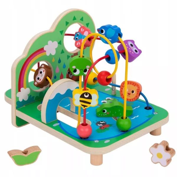 Tooky Toy: Állatos golyóvezető, fa – Vidámpark akciós termékkép 1