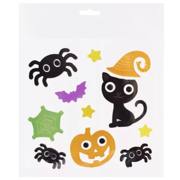 Sort kat som Halloween dekoration til vindue