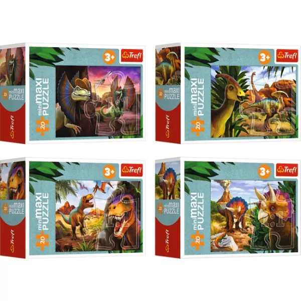 Trefl:Lumea dinosaurilor puzzle - 20 piese, diferite