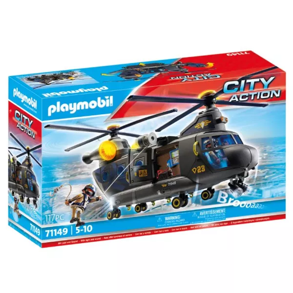 Playmobil: SWAT elicopter de salvare cu sunet și lumini 71149