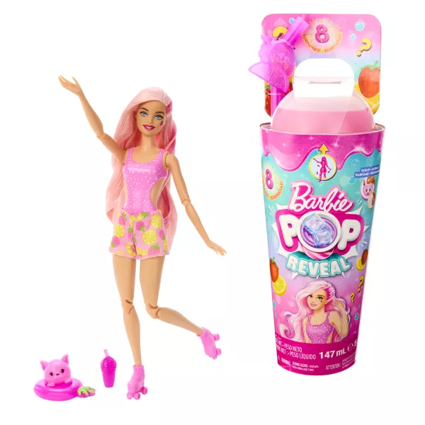 Barbie: Slime Reveal păpușă surpriză - păpușă blondă în pantaloni scurți