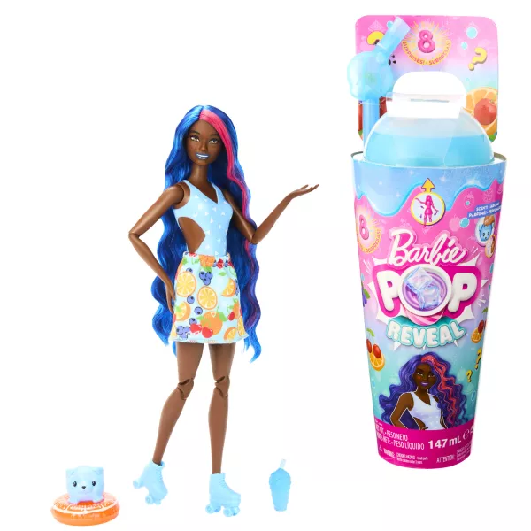 Barbie: Slime Reveal păpușă surpriză- păpușă cu păr albastru