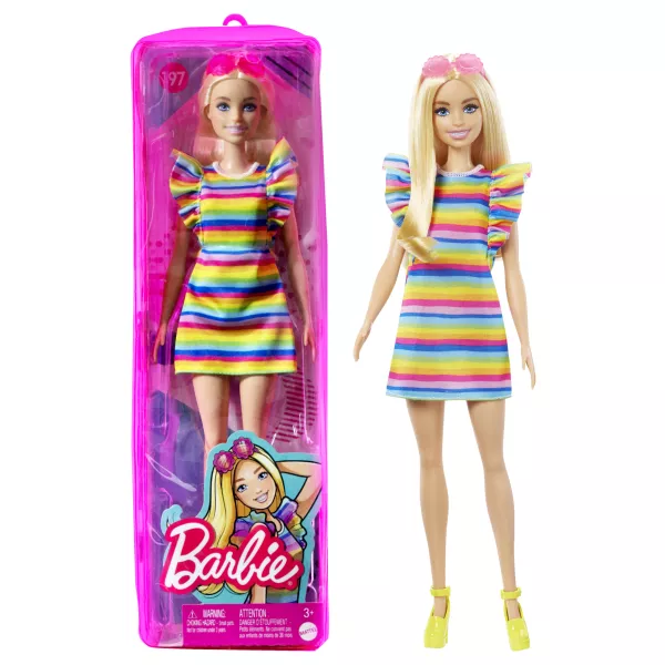 Barbie: Barbie în rochie cu dungi