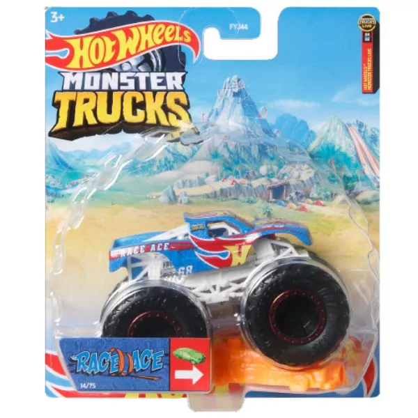 Hot Wheels Monster Trucks: Race Ace kisautó, 1:64