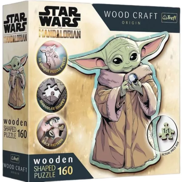 Trefl Puzzle Wood Craft: Star Wars, Grogu - 160 piese din lemn