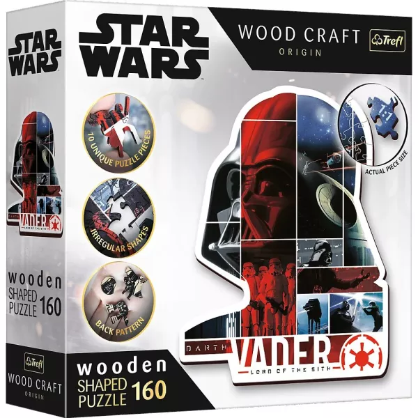 Trefl Puzzle Wood Craft: Star Wars, Darth Vader - 160 piese din lemn
